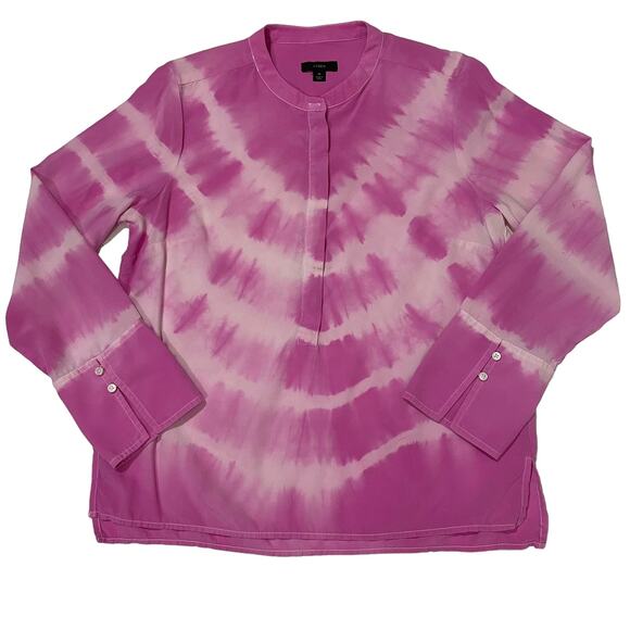 J. Crew Tie-dyed Silk Tunic - Pink - Medium - Picture 6 of 15